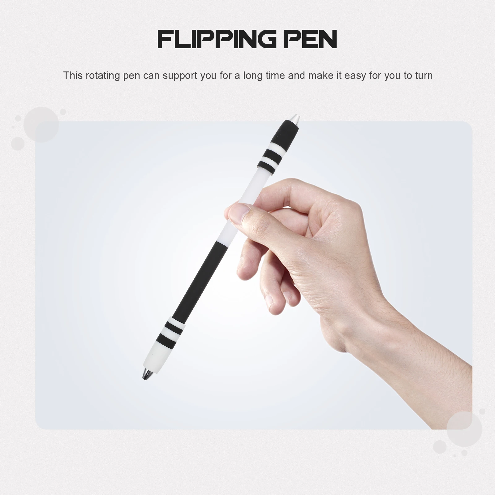 

2pcs Rotating Pen High Quality Material Students Toy Portable Flipping Fun Long Lasting silicon PC Stress