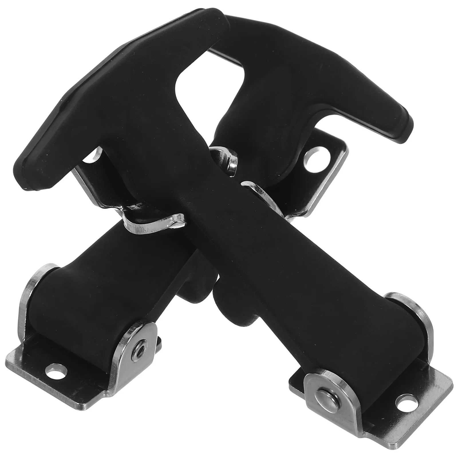 

2Pcs Durable Stainless Steel Rubber Flexible Hood Latch T-Handle Hasp for Coolers Engine Toolboxes Insulation Shock Absorbing