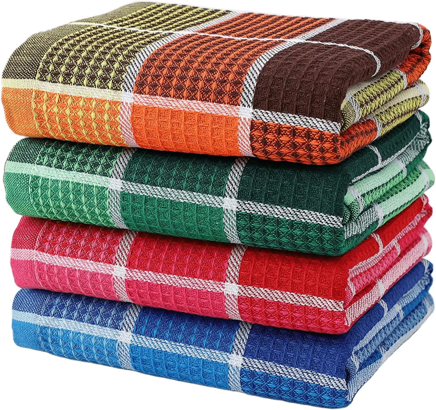 Waffle Large Dishcloth Super Absorbent Kitchen Towels Colorful Dish Towels for Washing Drying Dishes Home Durable Tea Towels