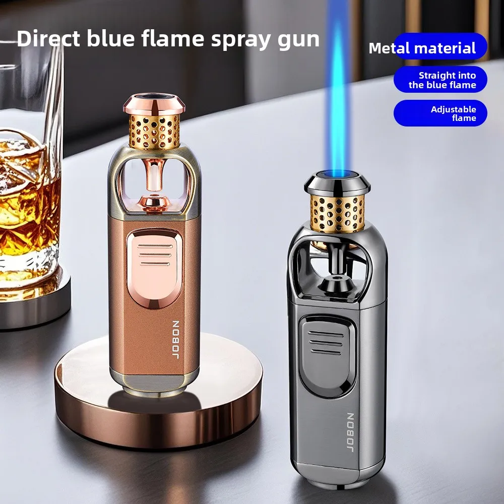JOBON New Blue Flame Direct Charge Portable Windproof Lighter, Cigar Specific Lighter, Cigar Accessories, Men's Gift