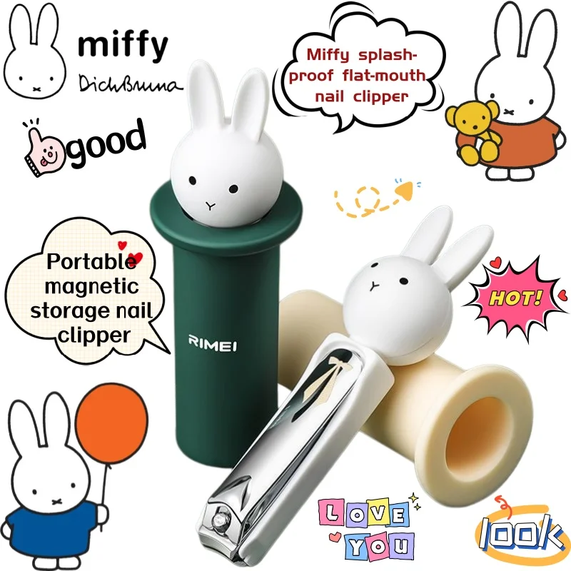 

Miffy Creative Cute Kawaii Anti-Splash Nail Clippers Cartoon Anime Peripheral Portable Magnetic Storage Nail Clippers Wholesale