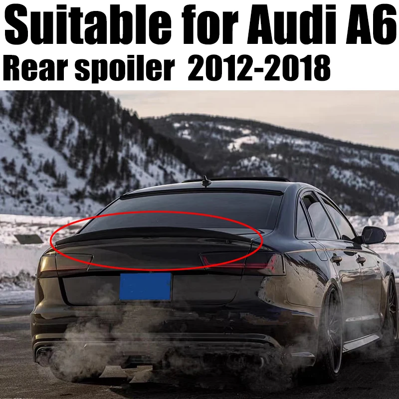 

For Audi A6 C7 Carbon Fiber Rear Spoiler Trunk Wing 2012 -2018 HK style High quality real carbon fiber material spoiler