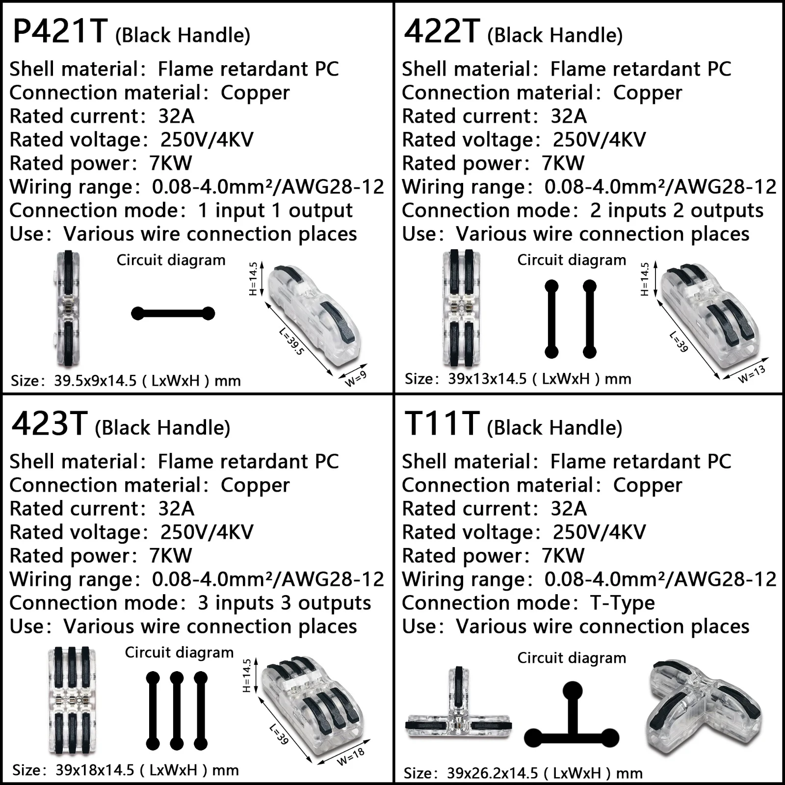 1 in multiple out Quick Wiring Connector Universal Splitter wiring cable Push-in Combined Butt Home Terminal Block 422 2-2