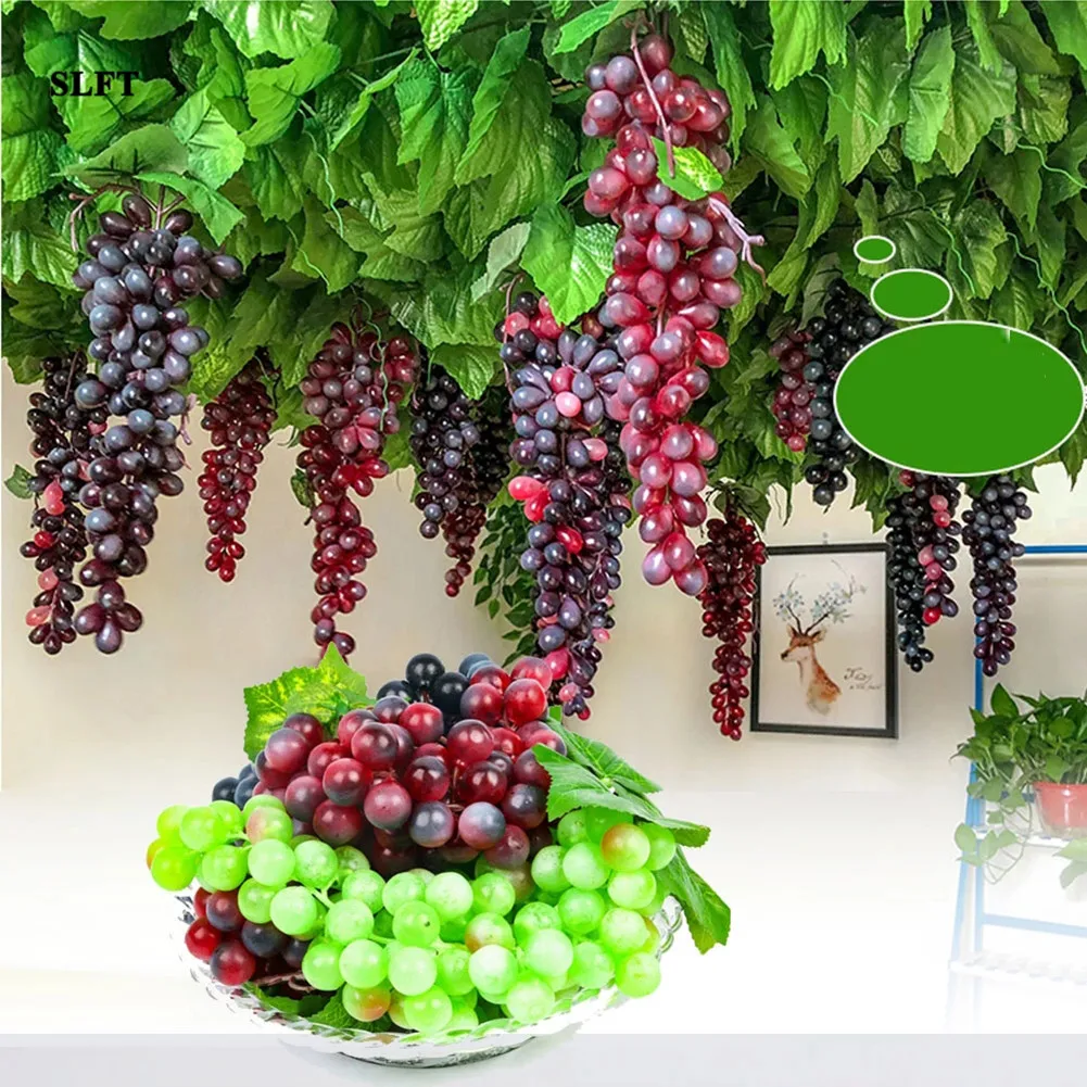 

Artificial Fruit Grapes Simulated Grapes Bunches Lifelike Fake Fruit PVC Fake Fruits Decoration For Wedding Party Supplies