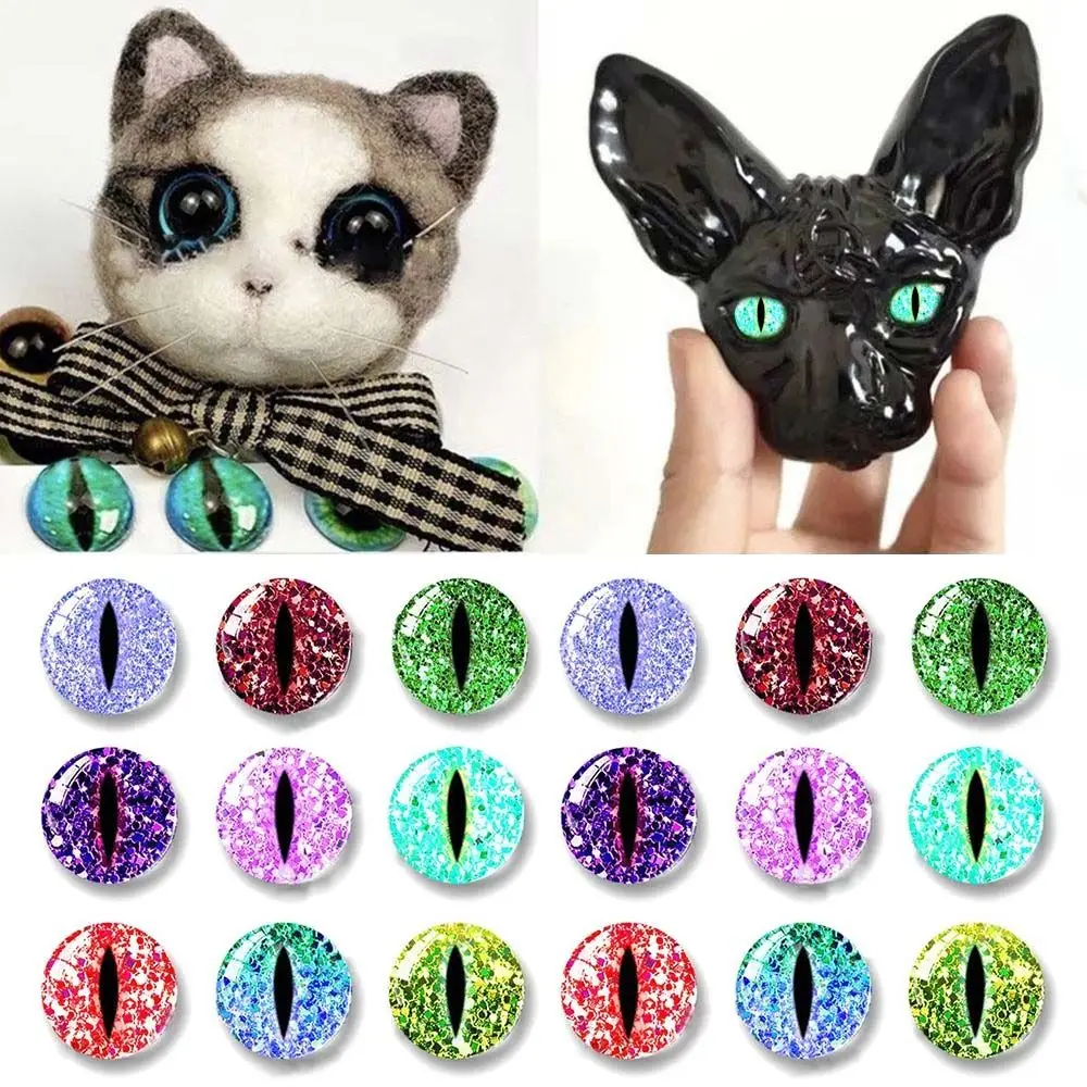 20pcs/10pairs New 6mm-20mm Eyes Crafts Eyes Crystal Plastic Glitter Crystal Eyes Dolls DIY Tools DIY Doll Accessories