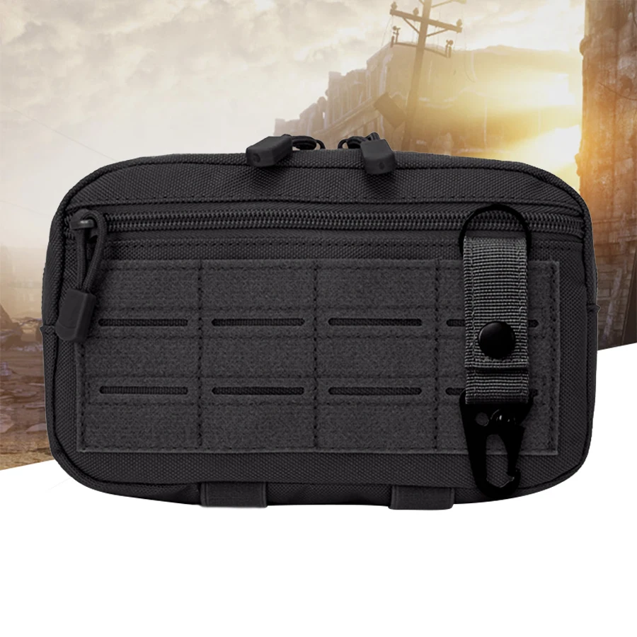 MOLLE webbing expansion storage small bag double-layer double zipper portable tool kit backpack waist belt universal external mi