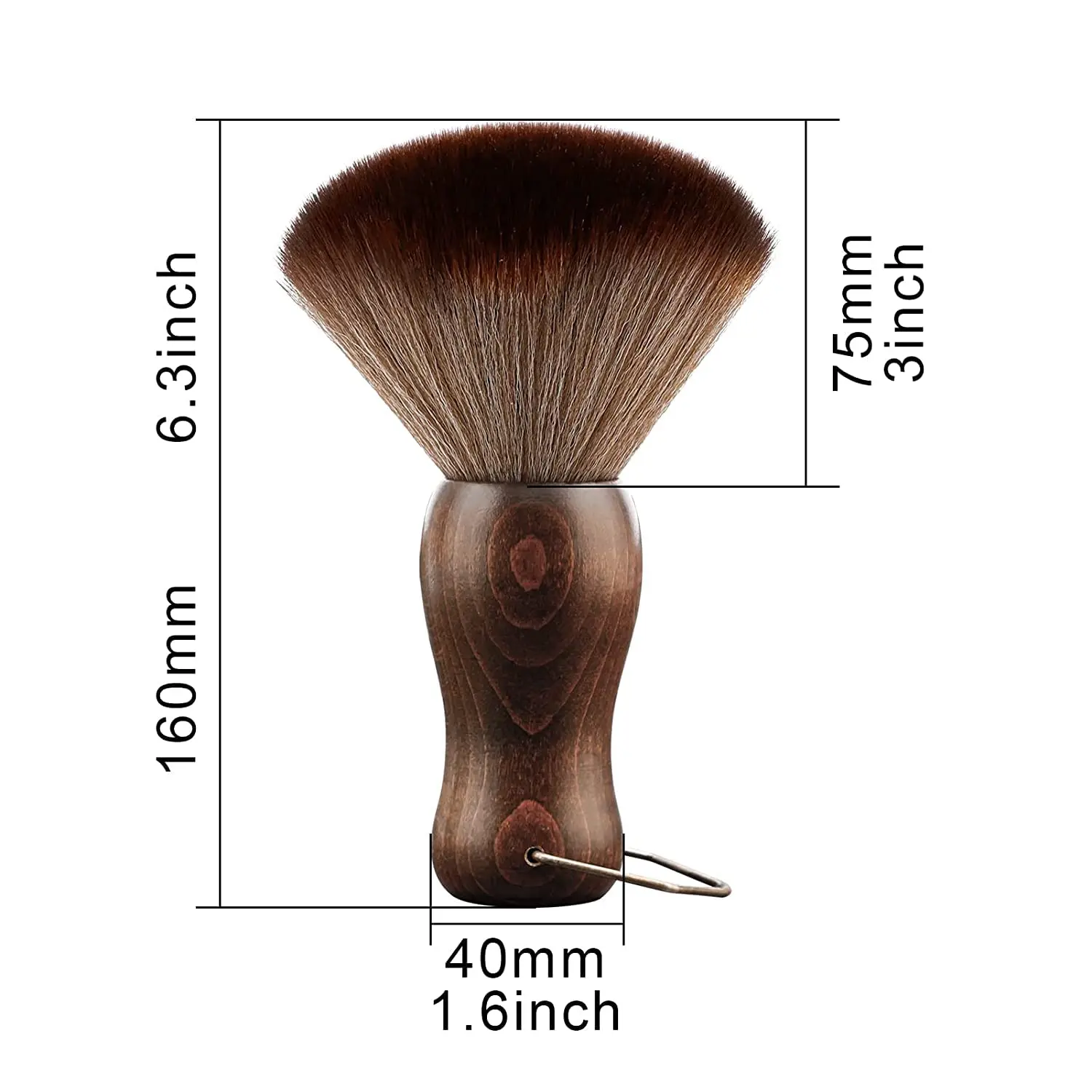 Wood Handle Neck Duster Brush, Professional Grooming Tool