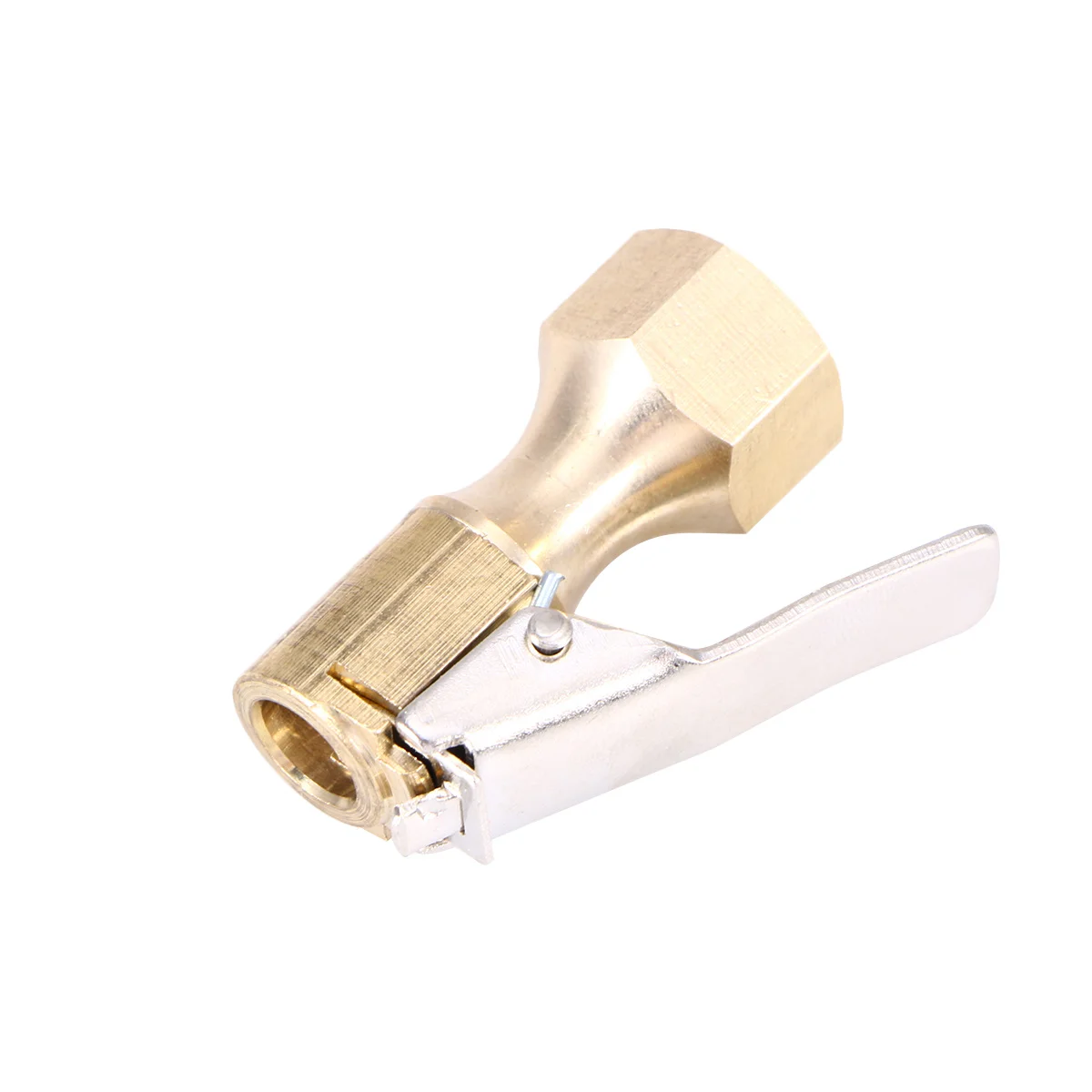 

2Pcs Open -on Air Chuck Brass Heavy-Duty Straight Clip for Tire Inflator Durable Long Air Chuck