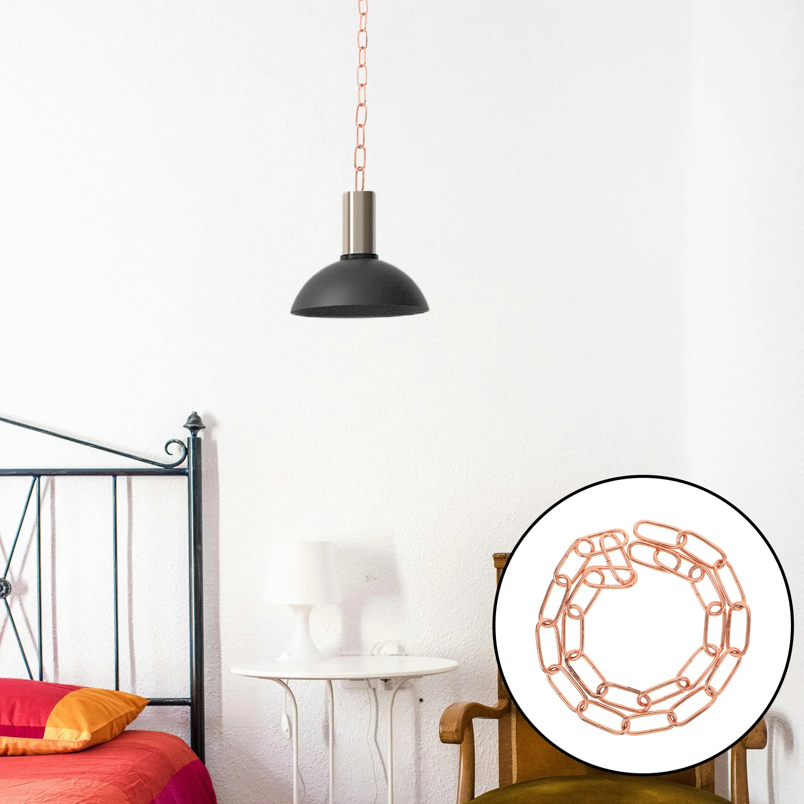 

Lighting Chain Pendant Lamp 1M Metal Chandelier Hanging Decorative Chain Ceiling Light Fixture Extension Heavy Duty Lamp