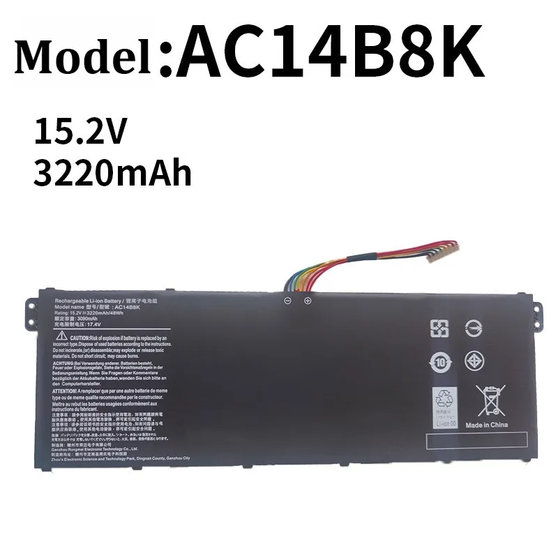 15.2V 3220mAh AC14B8K Battery for Acer V3-371G/372G E5-771G AN515-51/52 Aspire R3-131T ES1-111  AC14B3K AC14B7K AP14B8K AC14B1