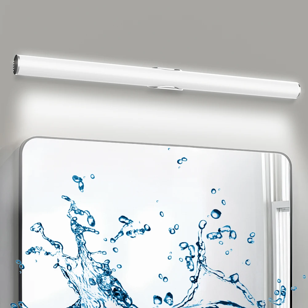 LED Eye Protection Light USB Charging Vanity Light Touch Switch Mirror Light Dimmable Cordless IP44 Waterproof for Dressing Room