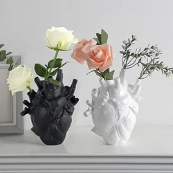 1Pc, 1Pc, Halloween Heart Vase, Heart-Shaped Art Decorative Vase, Anatomy Desktop Decoration Pen Holder Living Room Bedroom Countertop, Festive Atmosphere Gift