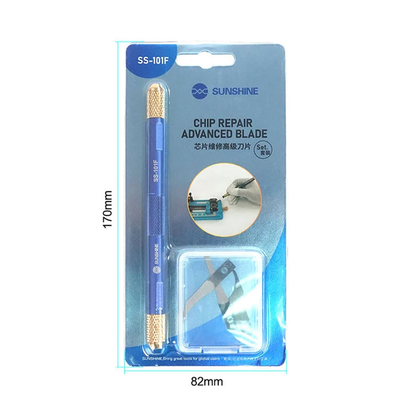 Sunshine SS-101F Chip Repair Advanced Blade Package Ultra-thin Extra-Hard Double-Headed Anti-Slip Handle Quickly Remove Glue