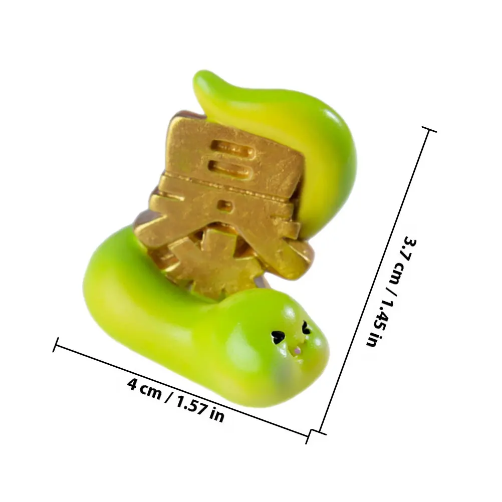 6Pcs 2025 Year of The Snake Mini Resin Fortune Serpent Decor for Car Dashboard Desktop Office Feng Shui Lucky Charm Prosperity