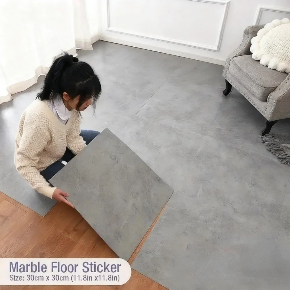 Refurbishment Self Adhesive Floor Tile PVC 30X30CM Vinyl Floor Tile Marble Texture Water Proof Wall Floor Decal Bathroom Surface