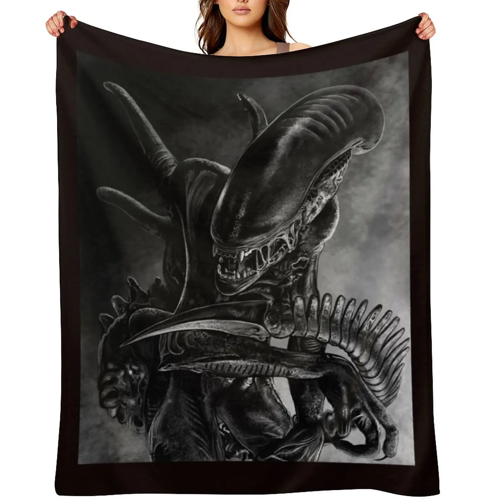 

Xenomorph Throw Blanket bed plaid Beach valentine gift ideas Quilt Blankets