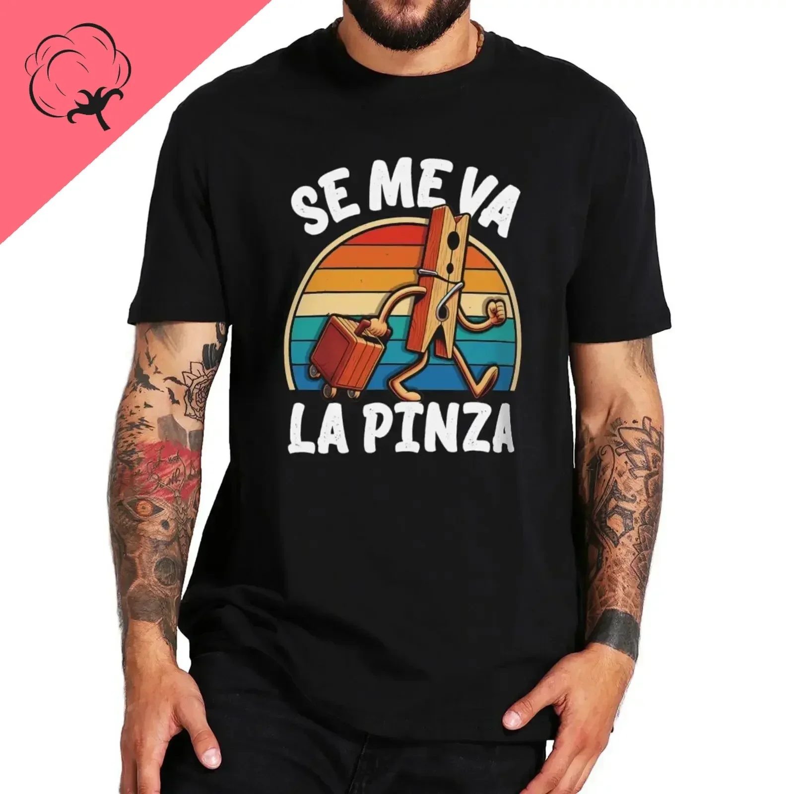 Soft Unisex Casual Tops EU Size Se Me Va La Pinza T Shirt Funny Spanish Jokes Y2k Vintage T-shirt For Men Women