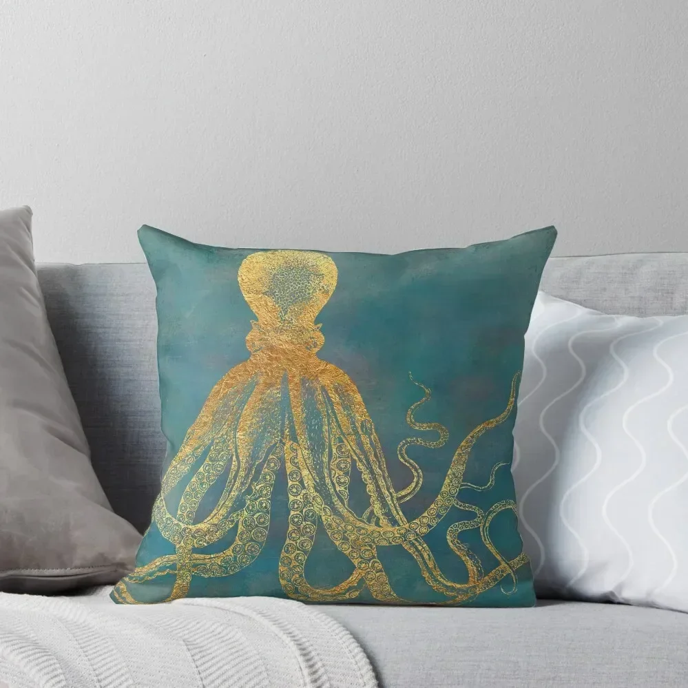 

Deep Sea Life II Golden Octopus, marine texture Throw Pillow Cushions For Children Decorative pillowcase anime girl pillow