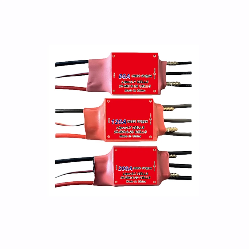 Waterproof 80A / 120A / 200A ESC 3-7S Bidirectional Water-Cooled brushless ESC Two-Way ESC for RC Ship Underwater Propeller Boat