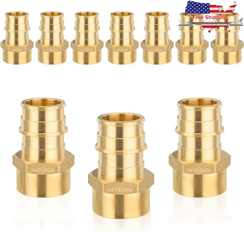 

(10 упаковок расширительных фитингов PEX-A PEX-A, переходник NPT с внутренней резьбой 3/4 x 1/2 дюйма, латунные фитинги для расширительных труб, трубка PEX