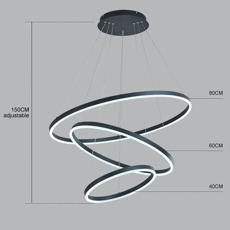 Imagem -03 - Luminária Pendente Moderna com Led Circular para Sala de Estar Interior Casa Suspensa com Controle Remoto Restaurante Sala de Jantar Decoração