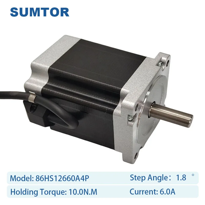 Motor Stepper Hibrida 86HS12660A4P Dual Axis Nema 34 untuk Printer 3D Robot CNC
