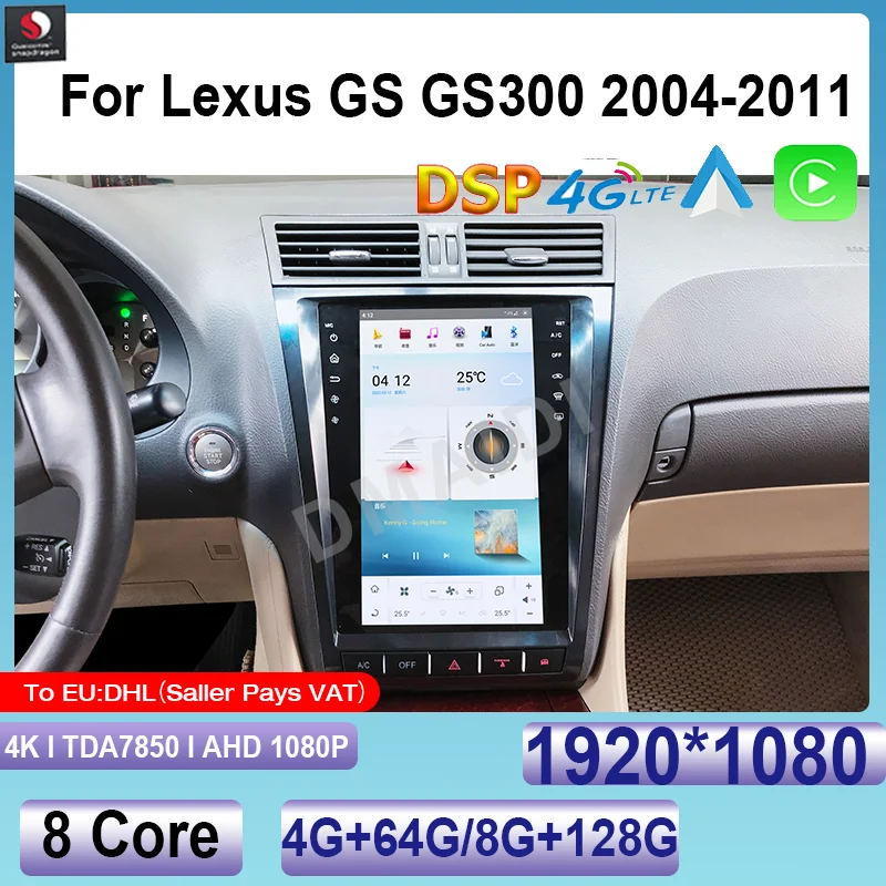 

Qualcomm Android 11 For Lexus GS GS300 GS460 GS450 11.8Inch Car Radio CarPlay Multimedia Video Player Autoradio Stereo BT Google