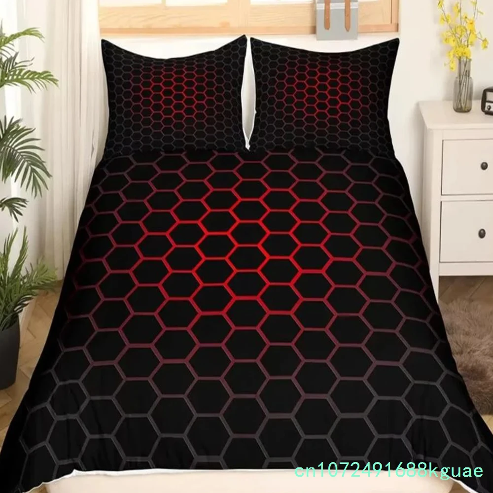 Red Glowing Bedding Set 3D Duvet Cover Set Single Double Twin Full Size Teens Adults Bedclothes Soft Polyester Bed Linen
