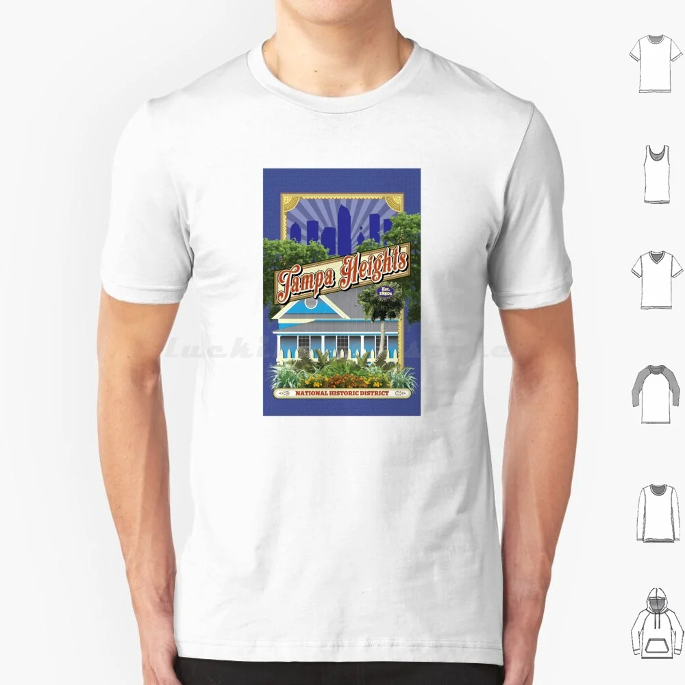 Tampa Heights National Historic District T Shirt Big Size 100% Cotton Tampa Heights Tampa Heights Neighborhood Pride