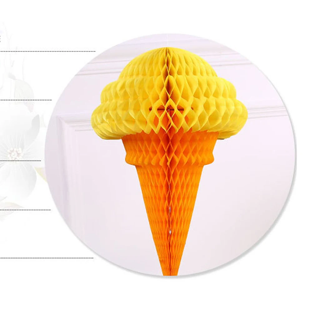 

5Pcs Ice Cream Honeycomb Ball Party Hanging Decoration for Birthday Wedding Festival Carnivals Tissue Paper Decor