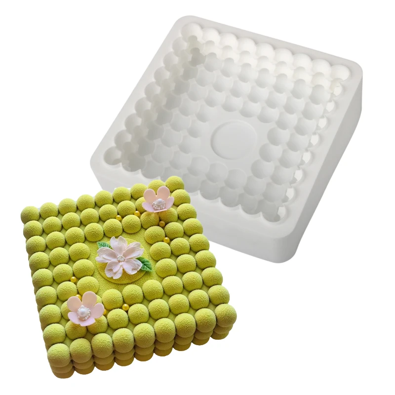 Square or Round Dessert Surface Unique Texture Design Silicone Cake Molds Pastry Bakeware French Mousse Mould Kitchen Supplies