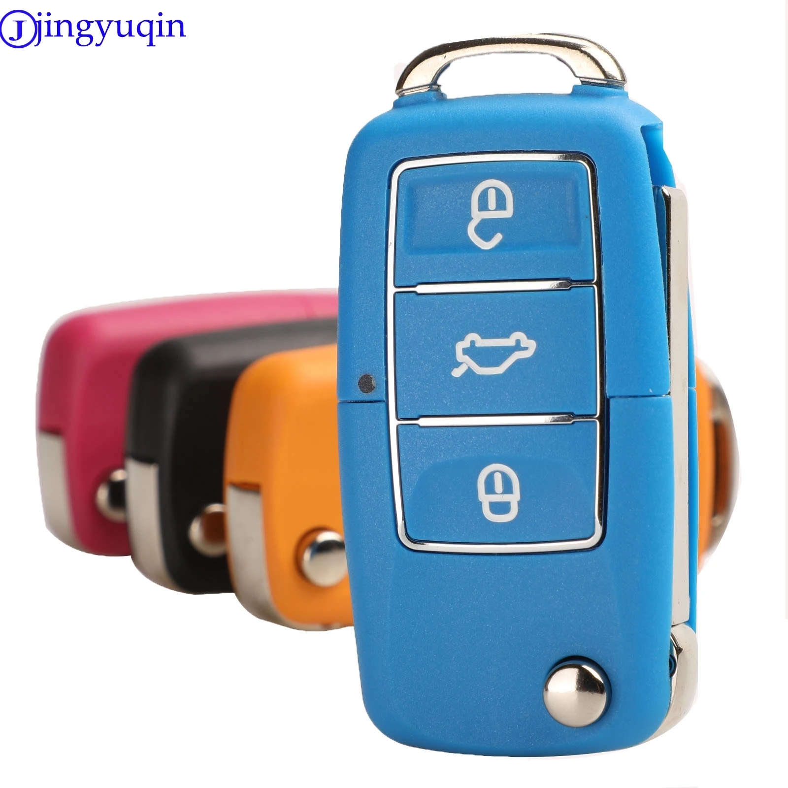 jingyuqin 10ps 3 Button Folding Remote Car Key Case For Volkswagen VW Golf Passat Polo Jetta Touran Bora Sharan