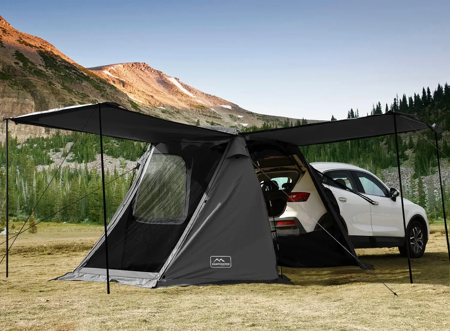 

KAMPKEEPER SUV Car Tent, Tailgate Shade Awning Tent for Camping, Vehicle Camping Tents Outdoor Travel (Black)