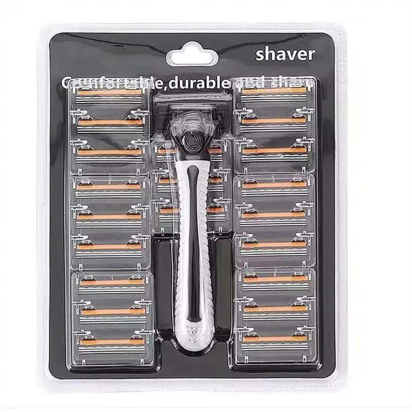 

21 Blades Men Shaver Manual Razor Body Hair Cutting Beard Shaving Bikini Trimmer Three Layer Barber Shaver Multi Head Changeable