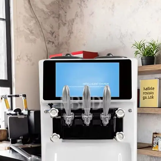 

Multifunctional LCD Touch Screen Soft Ice Cream Machine for Commercial Use - Three Flavor Options Available
