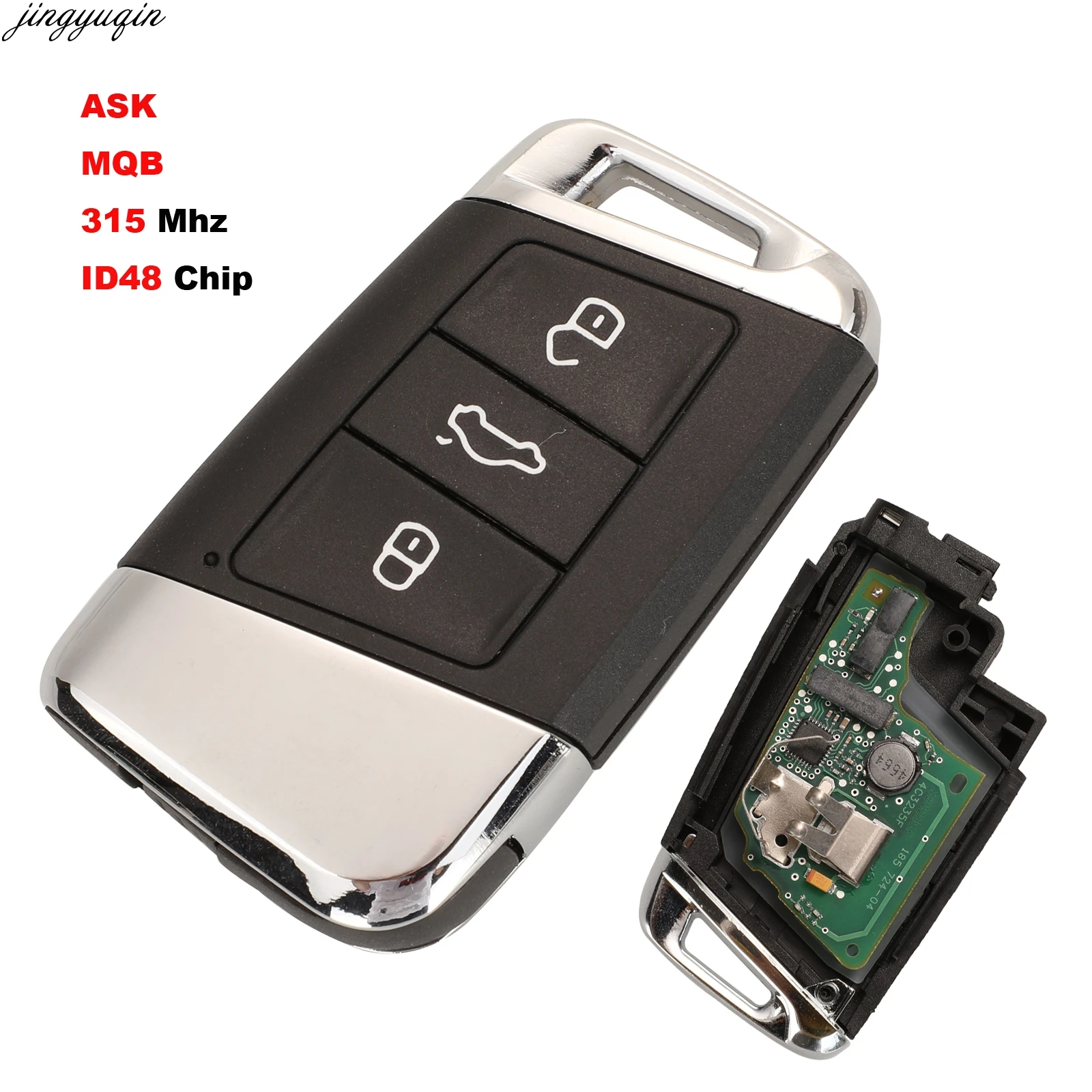 

Jingyuqin Remote Car Full Key Control ASK 315MHZ ID48 Chip For Volkswagen VW Magotan Passat B8 Skoda A7 MQB 3B Fob