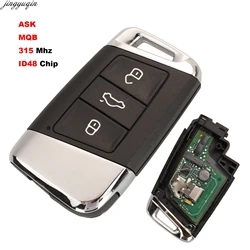 Jingyuqin Remote Car Full Key Control ASK 315MHZ ID48 Chip For Volkswagen VW Magotan Passat B8 Skoda A7 MQB 3B Fob