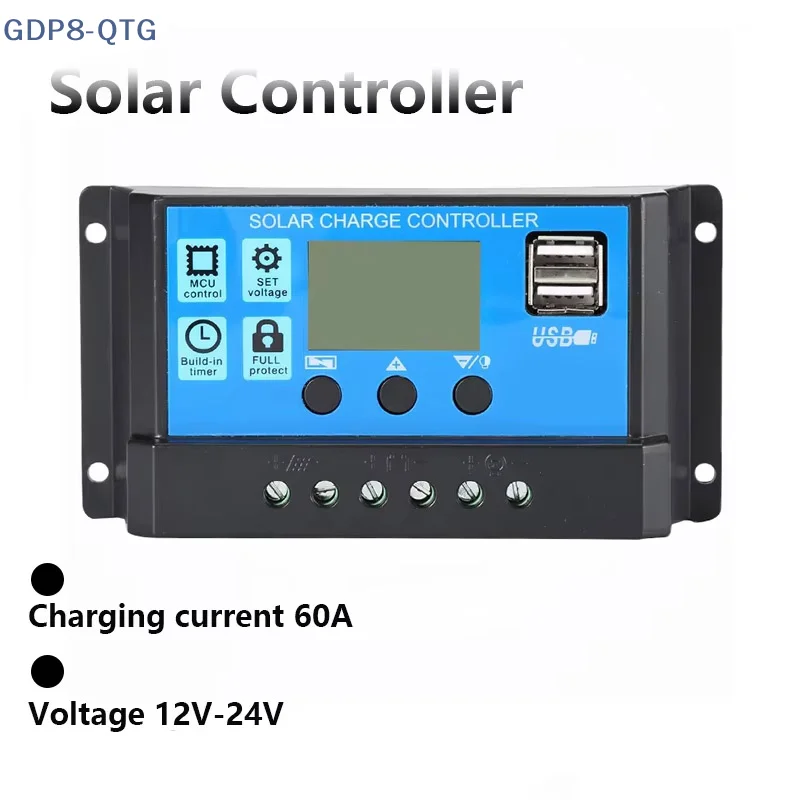 NEW 60a Charge Controller - Solar Panel Charge Controller 12V 24V Max 48V 1560W Input Adjustable Parameter LCD Display