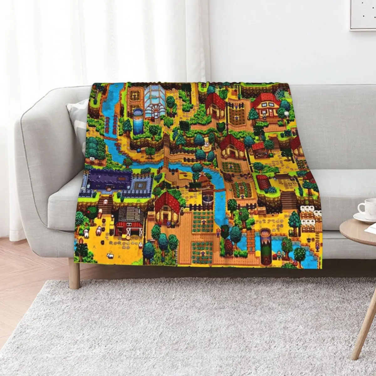

Stardew valley map Throw Blanket warm for winter Giant Sofa christmas gifts halloween Blankets