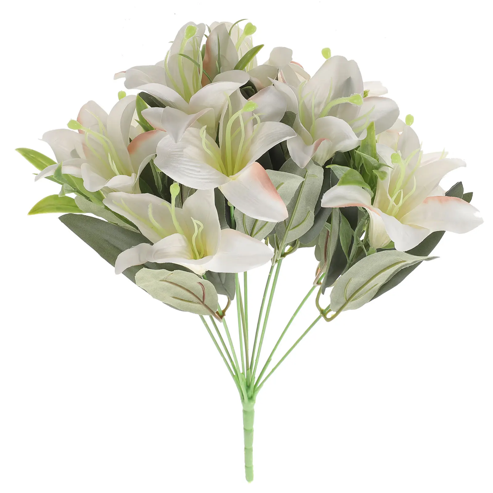 

Artificial Lily Bouquet Decor Fake Flowers for Wedding Party Realistic Silk Fabric Flower Arrangement Desktop nament