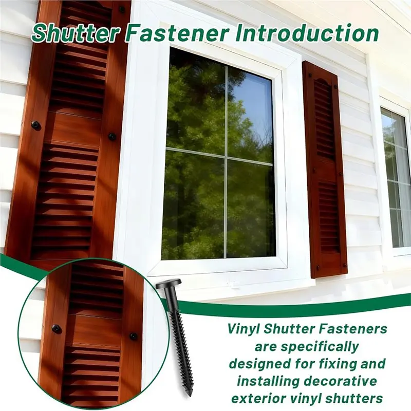 B23B 60 Pcs 3 Inch Vinyl Shutter Fastener Window Panel Peg Lok Pin Pegs Screws Shutter Spikes Anchor