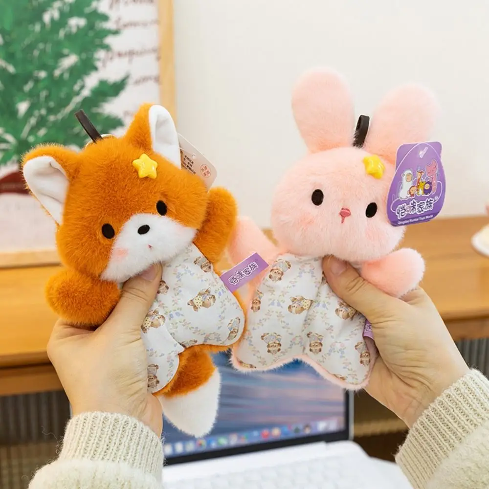 Portable 18cm Animal Pandent Fox Rabbit Mouse Companion Multi-functional Keychain Sleeping Gift