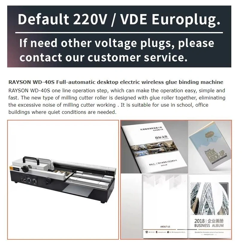 WD-40S Tragbare Desktop Single Roller Kleber Bindung Maschine Bindung Länge Automatische Hot Melt Perfekte Kleber Buch Bindung Maschine