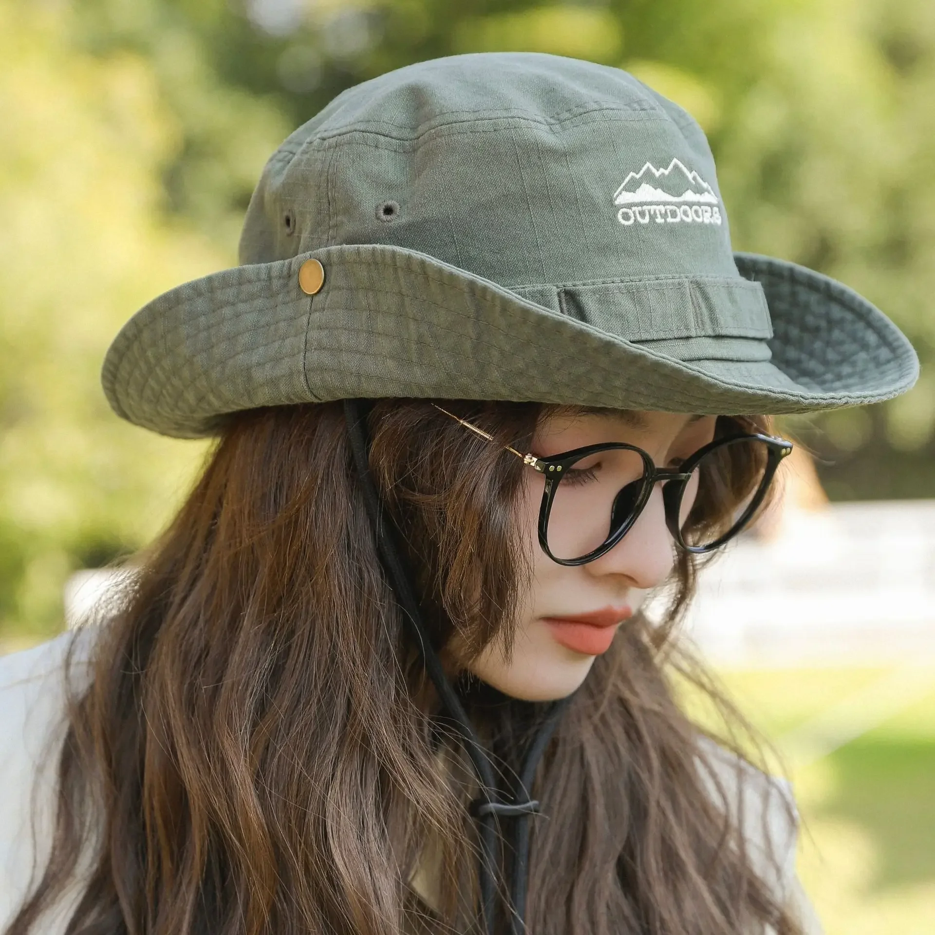 Cotton Stone-Washed Adjustable Bucket Caps Safari Booney Sun Hats