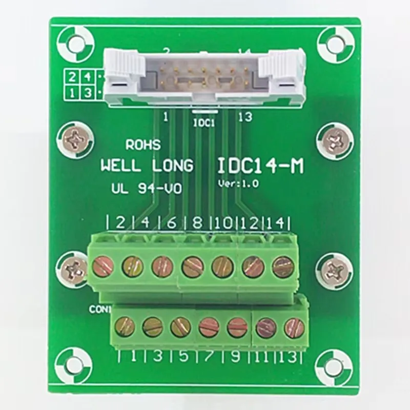 

IDC14 2x7 Pins 0.1" Male Header Breakout Board, Terminal Block, Connector.