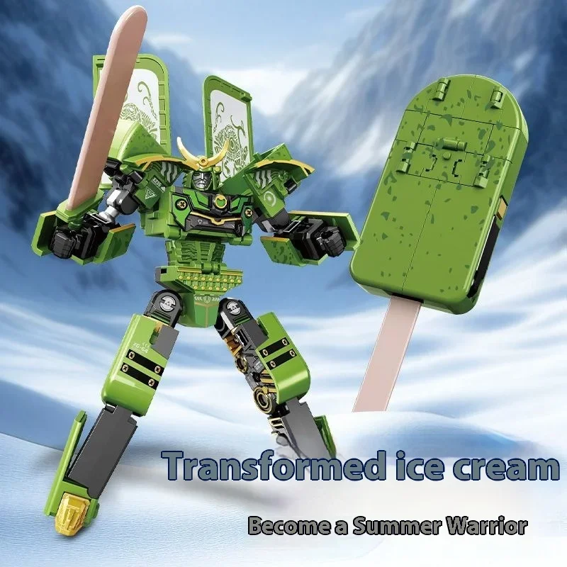 Novelty Ice Cream Deformable Robot Toy - Transformation Action Figure Kids Creative Play Gift for Boys Girls