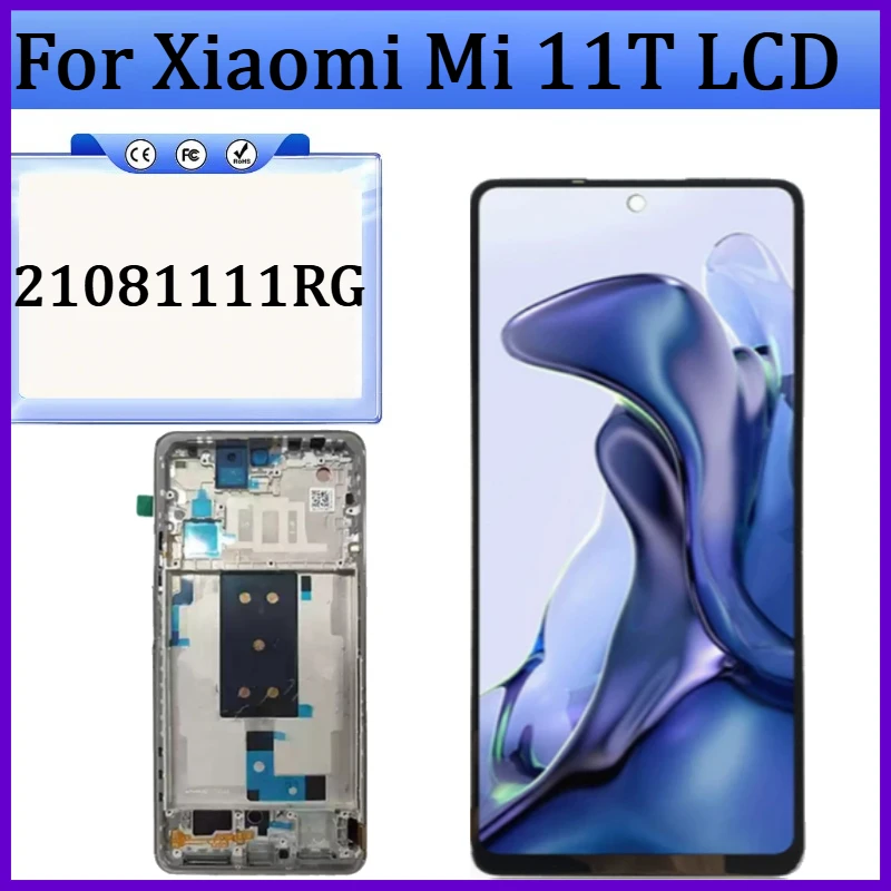 

Новый сенсорный TFT/AMOLED дисплей для Xiaomi Mi 11T 11T 21081111RG, сборка ЖК-дисплея с тачскрином и дигитайзером