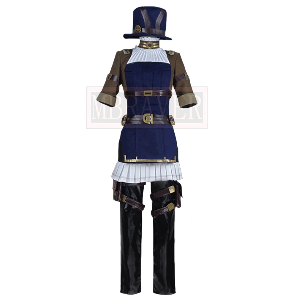 

Game LOL the Sheriff of Piltover Pulsefire Caitlyn Cosplay Costume Halloween Party Christmas Uniform Custom Made Any Size