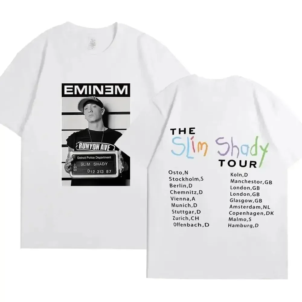 Rapper Eminem Music Album T Shirt WurId Tour Gift for Fan T-shirt Men Women Cotton Short Sleeve Cotton Tshirt Tee Clothes Tops