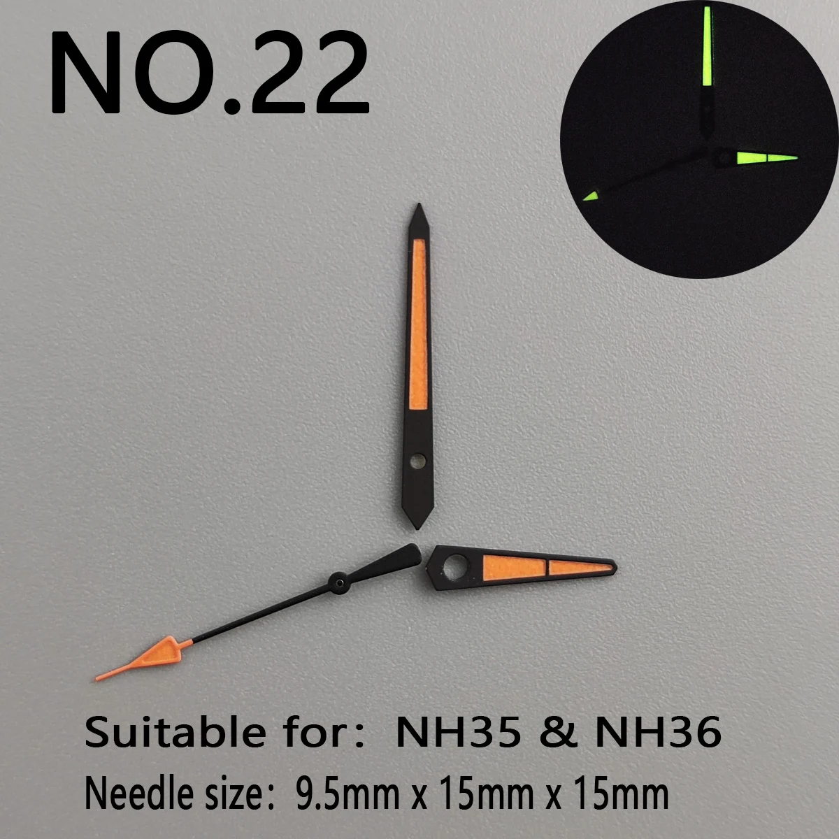 NH35 puntatore a mano NH36 puntatore a mano ago d'argento accessori per orologi luminosi verdi adatti per il movimento nh36 di seconda mano nh35